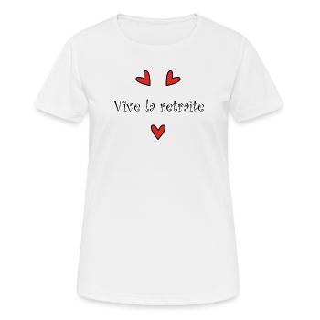 RETRAITE. RETRAITE. RETRAITEE. RETRAITE - T-shirt respirant Femme - blanc - Devant - AI Model Female 172 dark (172cm)