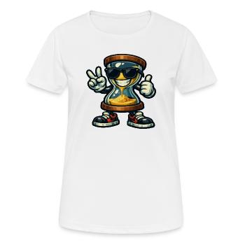 Ambiance sablier avec lunettes de soleil - T-shirt respirant Femme - blanc - Devant - AI Model Female 172 dark (172cm)