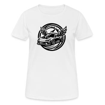 Compteur de réglage de voiture - T-shirt respirant Femme - blanc - Devant - AI Model Female 172 dark (172cm)