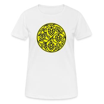 Hopfen Gerste Malz Symbol - Frauen T-Shirt atmungsaktiv - Weiß - Vorne - AI Model Female 172 dark (172cm)