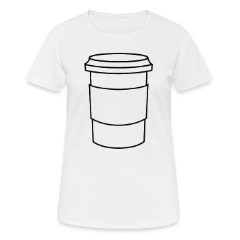 Coffee cup - Women's Breathable T-Shirt - white - Front - AI Model Female 172 dark (172cm)