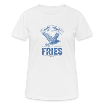 Versteck deine Pommes Vogel - Frauen T-Shirt atmungsaktiv - Weiß - Vorne - AI Model Female 172 dark (172cm)
