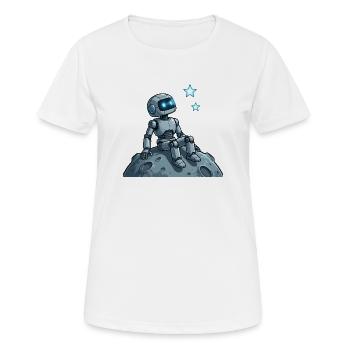 9 Der nachdenkliche Roboter - Frauen T-Shirt atmungsaktiv - Weiß - Vorne - AI Model Female 172 dark (172cm)
