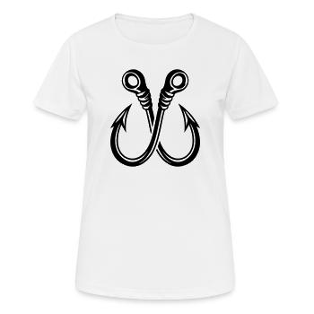 Fishing Hook Icon Fishing - Women's Breathable T-Shirt - white - Front - AI Model Female 172 dark (172cm)
