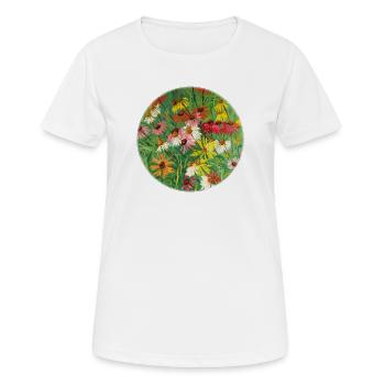 Peinture colorée de prairies à l’échinacée - T-shirt respirant Femme - blanc - Devant - AI Model Female 172 dark (172cm)