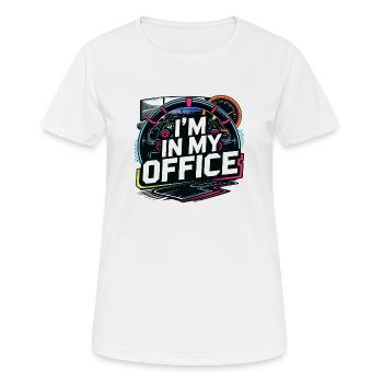Ich bin in meinem Büro - Frauen T-Shirt atmungsaktiv - Weiß - Vorne - AI Model Female 172 dark (172cm)