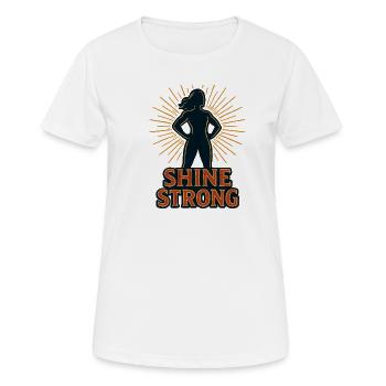 Shine Strong silhouette with sun rays - Women's Breathable T-Shirt - white - Front - AI Model Female 172 dark (172cm)