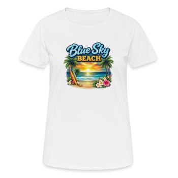 Coucher de soleil sur la plage du ciel bleu - T-shirt respirant Femme - blanc - Devant - AI Model Female 172 dark (172cm)