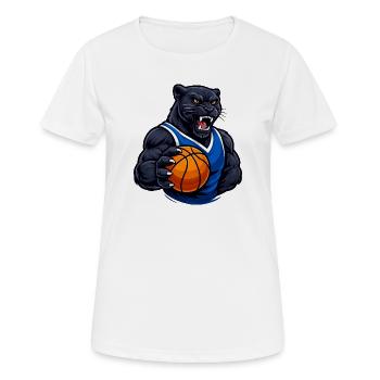 Panthère avec un motif de basket - T-shirt respirant Femme - blanc - Devant - AI Model Female 172 dark (172cm)