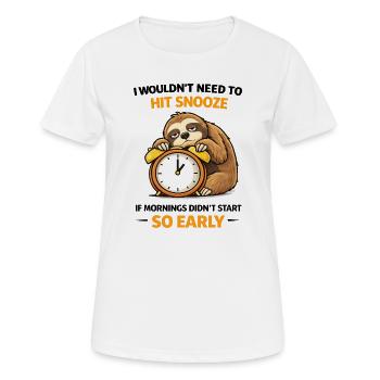 Appuyez sur Snooze si tôt paresseux - T-shirt respirant Femme - blanc - Devant - AI Model Female 172 dark (172cm)