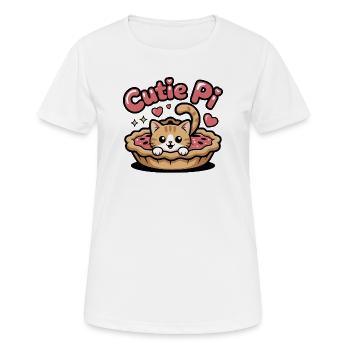 Cutie Pi Cat - T-shirt respirant Femme - blanc - Devant - AI Model Female 172 dark (172cm)