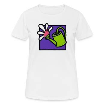 Arrosoir Fleuri Botanique Nature - T-shirt respirant Femme - blanc - Devant - AI Model Female 172 dark (172cm)