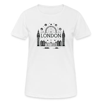 Londres Nuit Roue Big Ben - T-shirt respirant Femme - blanc - Devant - AI Model Female 172 dark (172cm)