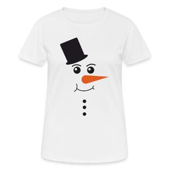 Snowman Face With Black Top Hat Winter Art - Frauen T-Shirt atmungsaktiv - Weiß - Vorne - AI Model Female 172 dark (172cm)