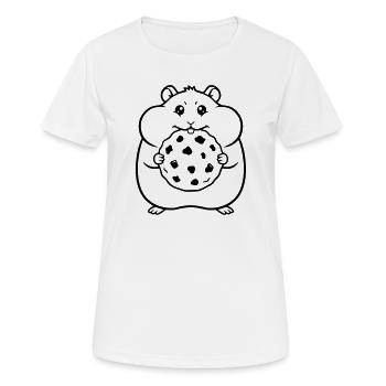 Résumé du biscuit hamster biscuit - T-shirt respirant Femme - blanc - Devant - AI Model Female 172 dark (172cm)