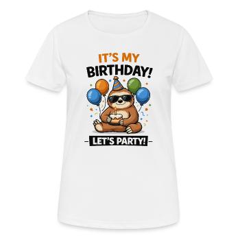 Birthday Sloth Party - Women's Breathable T-Shirt - white - Front - AI Model Female 172 dark (172cm)