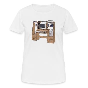 Installation rétro de bureau d’ordinateur dans les années 90 et 2000 Nostalgique - T-shirt respirant Femme - blanc - Devant - AI Model Female 172 dark (172cm)