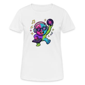 Neon DJ Emoticon Tanzparty - Frauen T-Shirt atmungsaktiv - Weiß - Vorne - AI Model Female 172 dark (172cm)