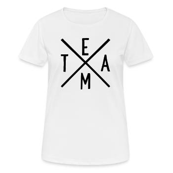Équipe - T-shirt respirant Femme - blanc - Devant - AI Model Female 172 dark (172cm)