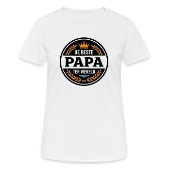 Leuk Vaderdag Shirt, Hoodie Beste Papa - Frauen T-Shirt atmungsaktiv - Weiß - Vorne - AI Model Female 172 dark (172cm)