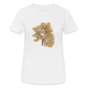 Peinture d’art sur les arbres naturels de conifères - T-shirt respirant Femme - blanc - Devant - AI Model Female 172 dark (172cm)