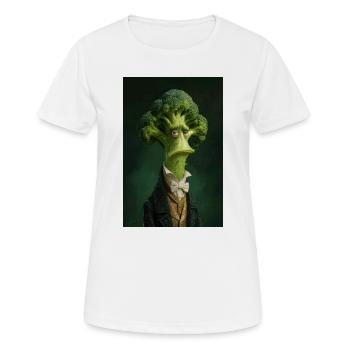 Brokkoli-Gentleman in viktorianischer Kleidung - Frauen T-Shirt atmungsaktiv - Weiß - Vorne - AI Model Female 172 dark (172cm)