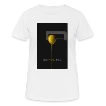 Creativity Loves Pressure Minimalist Poster - Women's Breathable T-Shirt - white - Front - AI Model Female 172 dark (172cm)