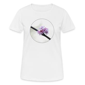 Fleur rose et blanche délicate, fleur blanche - T-shirt respirant Femme - blanc - Devant - AI Model Female 172 dark (172cm)