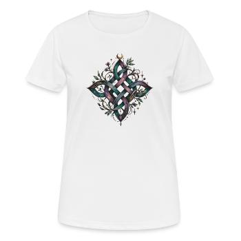 noeud de sorcière - T-shirt respirant Femme - blanc - Devant - AI Model Female 172 dark (172cm)