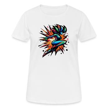 Colorful Neon Sprinter - Women's Breathable T-Shirt - white - Front - AI Model Female 172 dark (172cm)