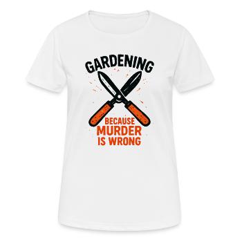 Pruning shears Humor Gardening Permaculture - Women's Breathable T-Shirt - white - Front - AI Model Female 172 dark (172cm)