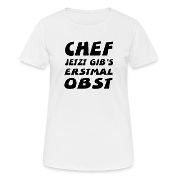Chef - Frauen T-Shirt atmungsaktiv - Weiß - Vorne - AI Model Female 172 dark (172cm)