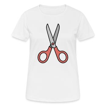 Ciseaux - Ciseaux de bande dessinée - T-shirt respirant Femme - blanc - Devant - AI Model Female 172 dark (172cm)