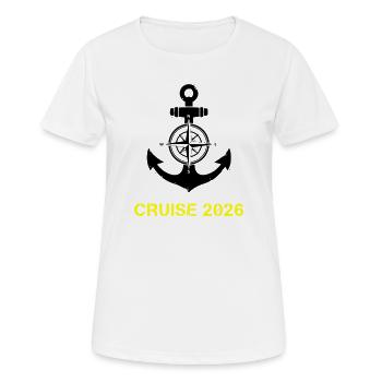 Cruise 2026 Anker Kompass - Frauen T-Shirt atmungsaktiv - Weiß - Vorne - AI Model Female 172 dark (172cm)