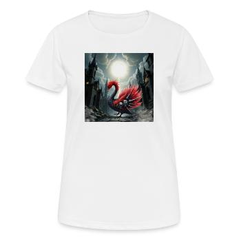 Phénix gothique avec des crânes - T-shirt respirant Femme - blanc - Devant - AI Model Female 172 dark (172cm)