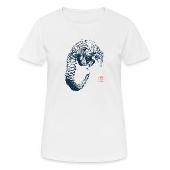 Schuppentier mit Kanji Stempel - Frauen T-Shirt atmungsaktiv - Weiß - Vorne - AI Model Female 172 dark (172cm)