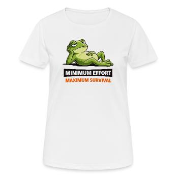 Frog Chill: Minimum Effort - Women's Breathable T-Shirt - white - Front - AI Model Female 172 dark (172cm)