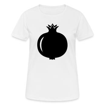 Granatapfel-Silhouette – Exotisches Fruchtdesign - Frauen T-Shirt atmungsaktiv - Weiß - Vorne - AI Model Female 172 dark (172cm)