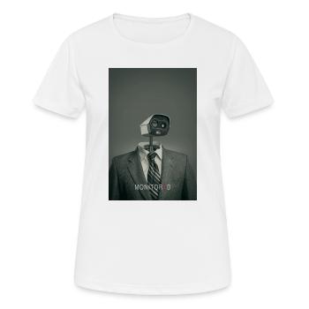 surveillance silencieuse, surveillance, surveillance, pratique Affiche minimale - T-shirt respirant Femme - blanc - Devant - AI Model Female 172 dark (172cm)