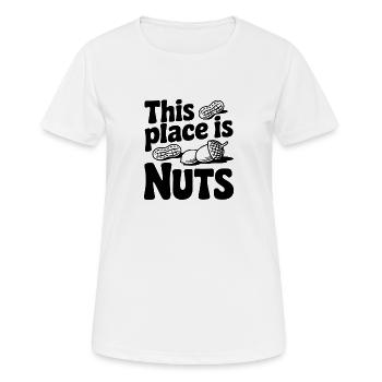 Cet endroit est dingue - T-shirt respirant Femme - blanc - Devant - AI Model Female 172 dark (172cm)