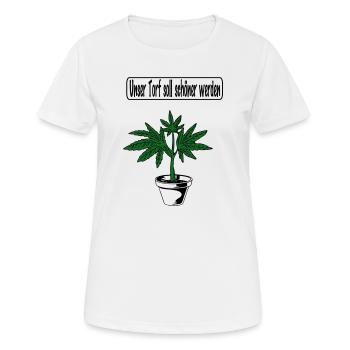 Conception du cannabis - T-shirt respirant Femme - blanc - Devant - AI Model Female 172 dark (172cm)