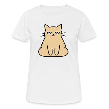 Grumpy Lounge-Katze - Frauen T-Shirt atmungsaktiv - Weiß - Vorne - AI Model Female 172 dark (172cm)