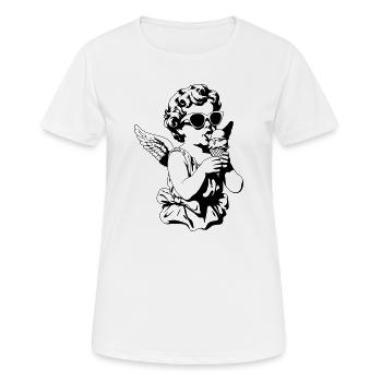 Un chérubin cool avec lunettes de soleil et glace - T-shirt respirant Femme - blanc - Devant - AI Model Female 172 dark (172cm)