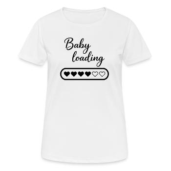 Baby Loading - Frauen T-Shirt atmungsaktiv - Weiß - Vorne - AI Model Female 172 dark (172cm)