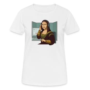 Humour agacé au bureau de la Joconde - T-shirt respirant Femme - blanc - Devant - AI Model Female 172 dark (172cm)