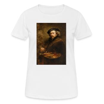 Vieux Maître avec Palette - T-shirt respirant Femme - blanc - Devant - AI Model Female 172 dark (172cm)