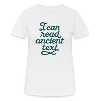 Ancient Script Tee - Women's Breathable T-Shirt - white - Front - AI Model Female 172 dark (172cm)