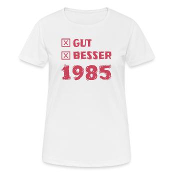 Besser 1985 - Frauen T-Shirt atmungsaktiv - Weiß - Vorne - AI Model Female 172 dark (172cm)