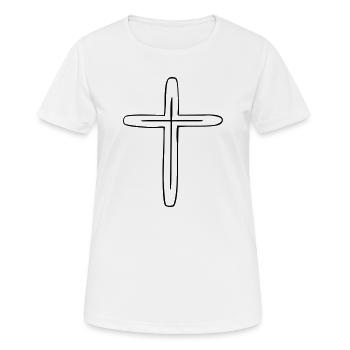 croix - T-shirt respirant Femme - blanc - Devant - AI Model Female 172 dark (172cm)