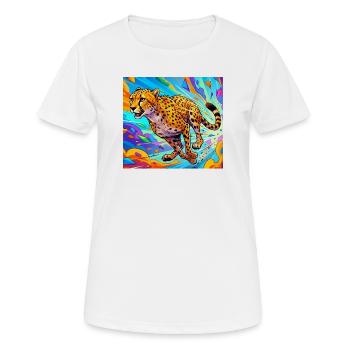 Gepard - Frauen T-Shirt atmungsaktiv - Weiß - Vorne - AI Model Female 172 dark (172cm)